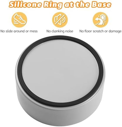 Large Dog Bowls, Non Slip Heavy Ceramic Dog Food and Water Bowl with Silicone Base, 8" Pet Feeding Bowl for Small, Medium, and Big Dogs (Grey, 8 Inches) - Image 2