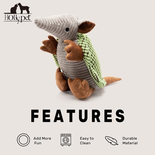 Hollypet Armadillo Squeaky Dog Toys for Medium Large Dogs, 14" - Image 6