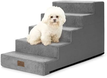 COZY KISS Dog Stairs for Small Dogs, 5 Step Pet Stairs for Beds & Couches by COZYKISS