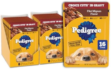 Pedigree Choice Cuts Wet Dog Food Pouch, Filet Mignon, 3.5 oz, 16 Count by Pedigree