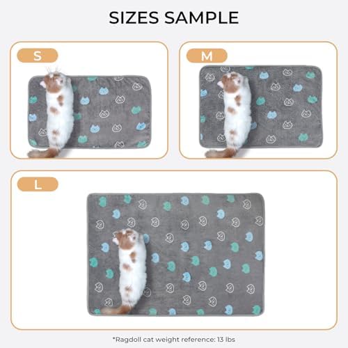 Luciphia 3 Pack Cute Cat Blankets Cozy Small Throw for Pet Puppy,23"x16" - Image 4