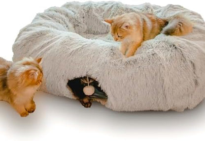 XxingSheep Extra Large Cat Tunnel Bed Plush Cat Cave for Indoor Adult Cats by XxingSheep