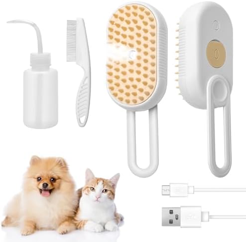 3-in-1 Cat Steam Brush for Shedding, Massaging & Grooming by Zhaoyao