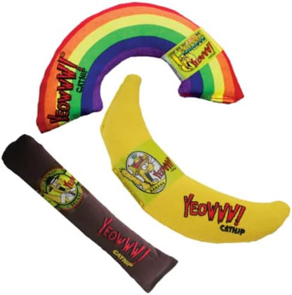 Yeowww! Catnip Toy Variety Pack ? Cigar & Banana & Rainbow ? Made in USA - Image 5