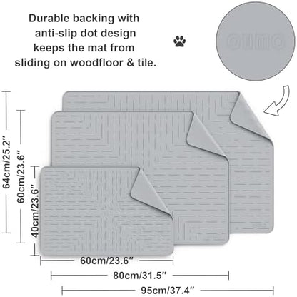 OHMO XL Cat Litter Mat, 37.5x25.2 Silicone Trapping Mat Ash Grey - Image 4