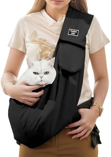 Dog Sling Water-Resistant Fabric for Small Dogs Cats 3-12 lbs,Black by Unknown