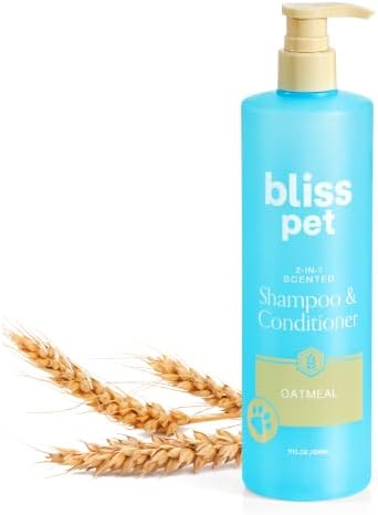 Bliss Pet Oatmeal Dog Shampoo Conditioner and Detangler, 17 Fl Oz by Bliss