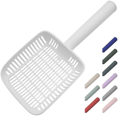 TypeC Cat Litter Scoop - Small Holes (0.11in) Big Size Scooper - Long Handle & Easy Cleaning - Hanger for Litter Box by CATSTAG