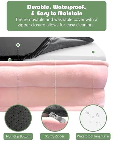 Spotted Play Orthopedic Dog Bed with Sides - Sofa Beds for Medium Dogs, Supportive Foam Pet Couch Bed with Washable Removable Cover, Waterproof Lining and Non-Slip Bottom, Pink - M - Image 6
