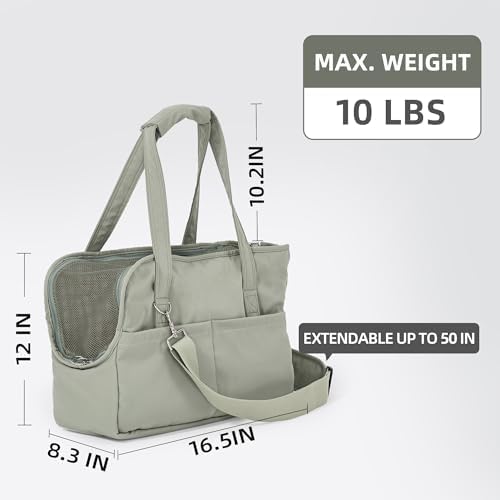 Pet Dog Casual Crossbody Bag, Hands-Free One Shoulder Soft Edged Pet Bag, Fully Open Sunroof Cover with Mesh Window and Large Front Pocket, Pet Carrier Purse for Small Dog Cat（Can Hold 10 Pounds） - Image 3