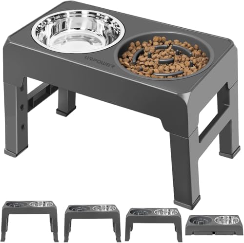 URPOWER Raised Dog Bowls 4 Height Adjustable Elevated Bowl Stand by URPOWER