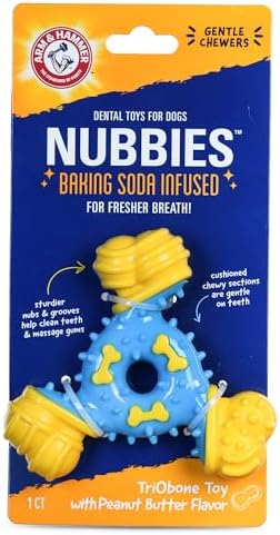 Arm & Hammer Nubbies TriBone Dental Dog Chew Toy, Peanut Butter Flavor by ArmHammer