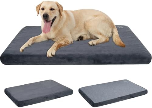 EMPSIGN Stylish Dog Bed Mat Dog Crate Pad Mattress Reversible (Cool & Warm), Water Proof Linings, Removable Machine Washable Cover, Firm Support Small to XX Large Dogs, Grey,XL(41''''*28''''*3'''') by EMPSIGN