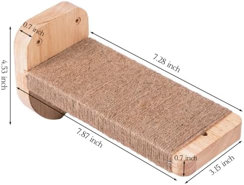 3pcs Cat Wall Steps, Climbing Mounted Furniture, Shelves With Hemp Rope Covered, Solid Wood Ladder for Playing and Climbing (Large-Wood) - Image 2