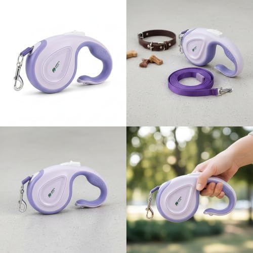 Argo's Pack Heavy-Duty Retractable Dog Leash - 16.4ft Tangle-Free Automatic Pet Walking Leash with One-Hand Brake & Lock, Durable Reflective Nylon Tape for Small Medium Dogs Up to 50 lbs - Image 2