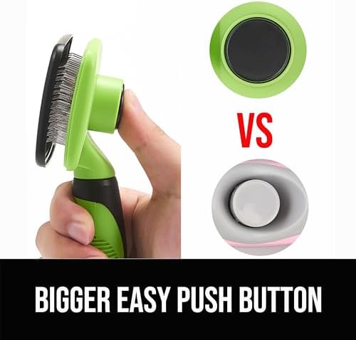 Self Cleaning Slicker Brush for Dogs& Cats, Skin Friendly Grooming Brush for Shedding Long&Short Haired Dogs& Cats, Deshedding Pet Supplies Accessories, Green - Image 6