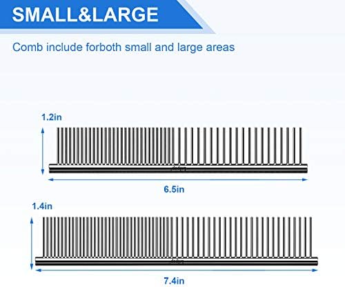 Lilpep 2PCS Stainless Steel Metal Dog Comb, For Removing Tangled Mats And Massaging Pet Combs, Professional Pet Grooming Tools - Image 5
