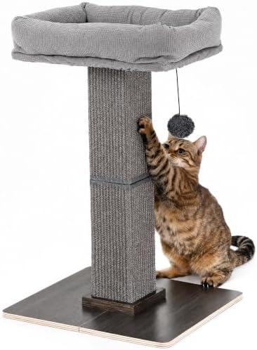 FUKUMARU Retro-Style Cat Scratching Post with Perch for Indoor Adult Cats by FUKUMARU