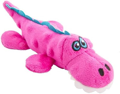 goDog Just For Me Gators Squeaky Plush Dog Toy, Chew Guard Technology - Pink, Mini by goDog