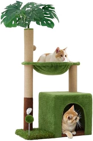 Woochpet 37"Cat Tree Tower With Scratching Post,Cozy Hammock For Indoor Cat by WOOCHPET