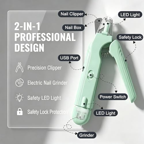 2-in-1 Dog Nail Grinder & Dog Nail Clipper for Sensitive Pets - Image 2
