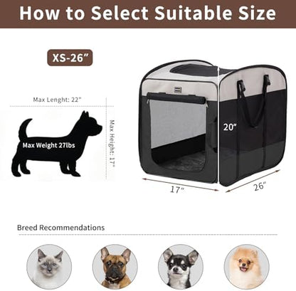 DONORO Dog Kennels and Crates for Medium Dogs, Portable Pop Up Indoor Pet Cage with Sturdy Wire Frame, Collapsible Travel Crate Soft Sided Cat Bag Escape Proof (Black, 24.0" L x 16.0" W x 19.0" H) - Image 6
