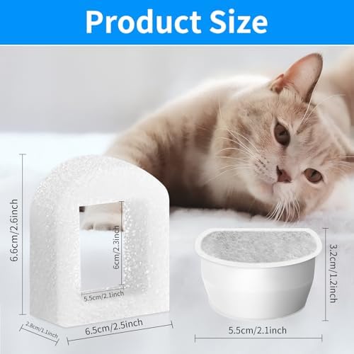 24Packs Pet Water Fountain Filters,12pcs Replacement Carbon Filter for PetSafe Drinkwell Fountains &12pcs Replacement Foam Filters for Pet Safe Pump - Image 2