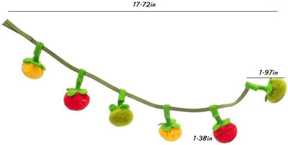 Cat String Toy with Tomatoes 2 Pcs, Plush Catnip Teaser with Bell - Image 5