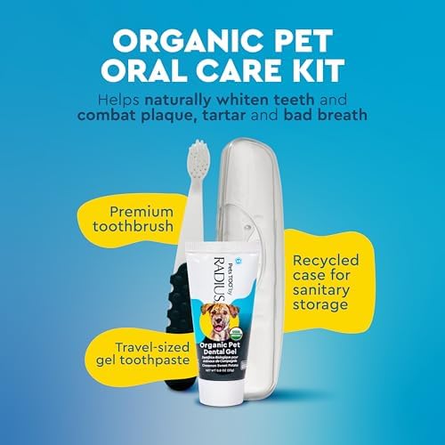 Radius USDA Organic Dental Solutions All Ages Dog Dental Kit 1 Unit, 1 Dog Toothbrush, 1 0.8oz Toothpaste, & 1 Travel Case, Firm Bristle & Non Toxic Toothpaste for Dogs - Image 3