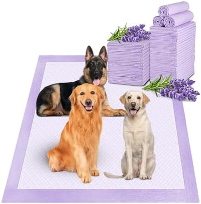 Boscute Lavender Scented Thicken 6 Layers Heavy Absorbent 30"x36" Pet Training Dog Pee Pads, Extra Large Polymer Leak-Proof Quick Dry Puppy Pee Pads, Disposable Pee Pads for Dogs Cats Rabbit 30Counts by Boscute