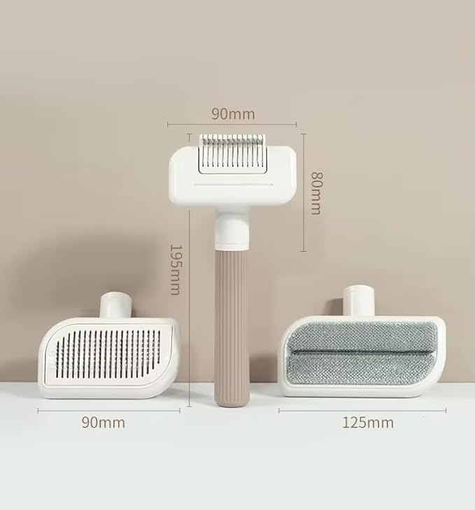3-in-1 Multifunctional Pet Grooming Comb – Deshedding, Detangling & Cleaning Brush for Dogs & Cats – Fine-Tooth Stainless Steel, Gentle Slicker & Cleaning Pad – All Coat Types