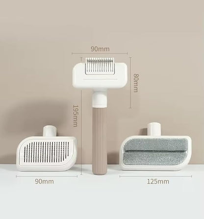 3-in-1 Multifunctional Pet Grooming Comb – Deshedding, Detangling & Cleaning Brush for Dogs & Cats – Fine-Tooth Stainless Steel, Gentle Slicker & Cleaning Pad – All Coat Types