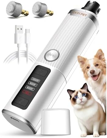 Dog Nail Grinder Whisper Quiet & Safe for Sensitive Dogs and Cats by Ckinpet