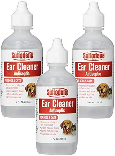 Sulfodene Ear Cleaner Antiseptic for Dogs & Cats, 4oz Bottles (3 Pack) by Unknown