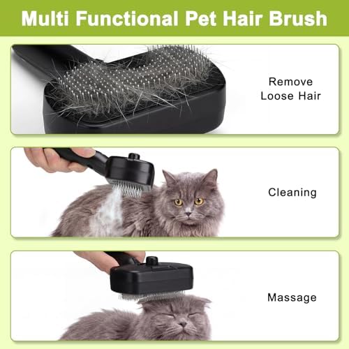 Pet Steam Brush, 3-in-1 Dog & Cat Grooming Comb for Pet Hair Removal - Image 2
