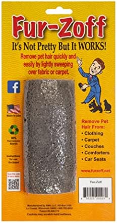 Fur-Zoff Pet Hair Removal Tool for Carpet, Car, Rugs, Bedding, Clothing, Cat and Dog hair removal, Automotive Interior Detailing,gray by Fur-Zoff