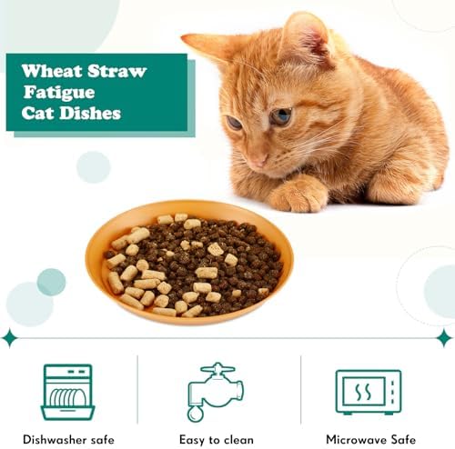 Gerrii 24 Pieces Fatigue Relief Cat Bowl 6 Inch Shallow Cat Food Dish Stray Wet Feeding Bowls Wide and Small Pet Plates for Ferrets Feral Short Legged Kitten Shelter(Elegant Color,Convention) - Image 3
