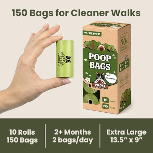 Pogi’s Dog Poop Bags – Leak-Proof & Extra Thick Pet Waste Bags (Unscented, 10 Rolls, 150-Count) - Image 6