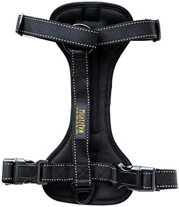 Mighty Paw Dog Car Harness - Vehicle Safety Gear - 2 Leash Attachment - Adjustable Straps - Reflective Stitching - Soft Padding - Standard Harness Functionality - No Pull Front Leash Attachment - L by MightyPaw