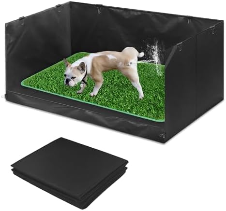 High Walls Dog Pee Pad Holder with Artificial Grass Foldable Indoor Dog Potty Tray 15.7 * 23.6 * 35.4 Inch Dogs Litter Box with Waterproof Liner for Puppies Small and Medium Dogs by Unknown