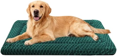 Dog Bed Crate Mat, Soft Durable Washable Anti-Slip Kennel Pad for Dogs & Cats, Reversible (Dark Green, L(35"*23"*1.5")) by %E7%AB%8B%E5%8D%B3%E8%B4%AD%E4%B9%B0