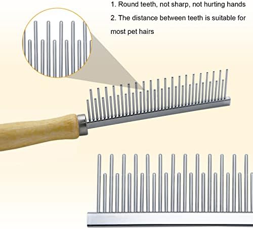 Wooden Handle Grooming Comb for Dogs Cats Pet（Multitooth） - Image 3