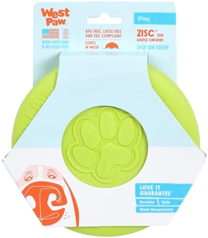 WEST PAW Zogoflex Zisc Dog Flying Disc, High Flying Aerodynamic Disc for Dogs Puppy – Lightweight, Floatable Disc for Fetch, Tug of War, Catch, Play – Doubles as Food/Water Bowl, Small, Granny Smith - Image 2