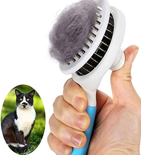 Cat Brush for Shedding, Self Cleaning Slicker Brush - Skin Friendly Deshedding Grooming Tool for Dogs Cats Rabbit Massage Removes Loose Undercoat - Image 2