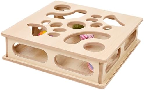 Natural Wood Cat Interactive Box Puzzle Hunting Exercise Toy by Unknown