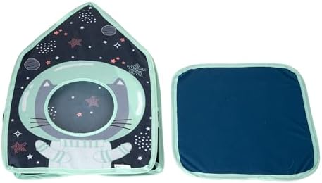 Kitty City Galactic Pop-Up Cat Play House, Collapsible Indoor Cat Hideout with Peekaboo Openings, Lightweight Foldable Kitty Cube for Play & Lounging - Image 5