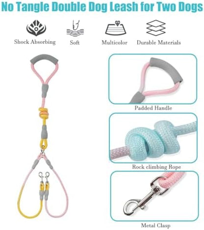 JiangYanus Double Dog Leash for Two Dogs Walking, No Tangle Dual Dog Leash - Image 2
