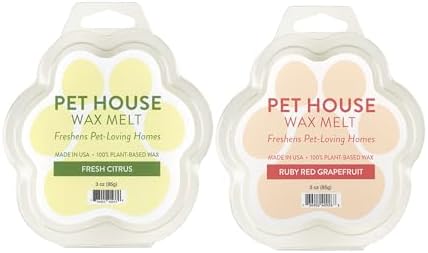 Fresh Citrus Scented Wax Melts Plant-Based Wax, 2 Pack Pet House by OneFurAll