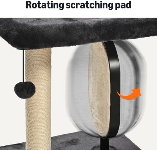 Amazon Basics Single-Platform Cat Tree with Scratching Post and Pad for Indoor Cats, 15.7 x 11.8 x 18.5'', Gray - Image 3