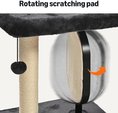Amazon Basics Single-Platform Cat Tree with Scratching Post and Pad for Indoor Cats, 15.7 x 11.8 x 18.5'', Gray - Image 3